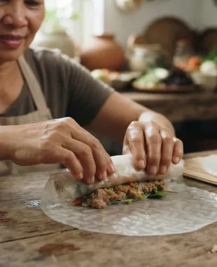Bánh tráng chả giò cần đặc điểm gì để cuốn không bị rách?
