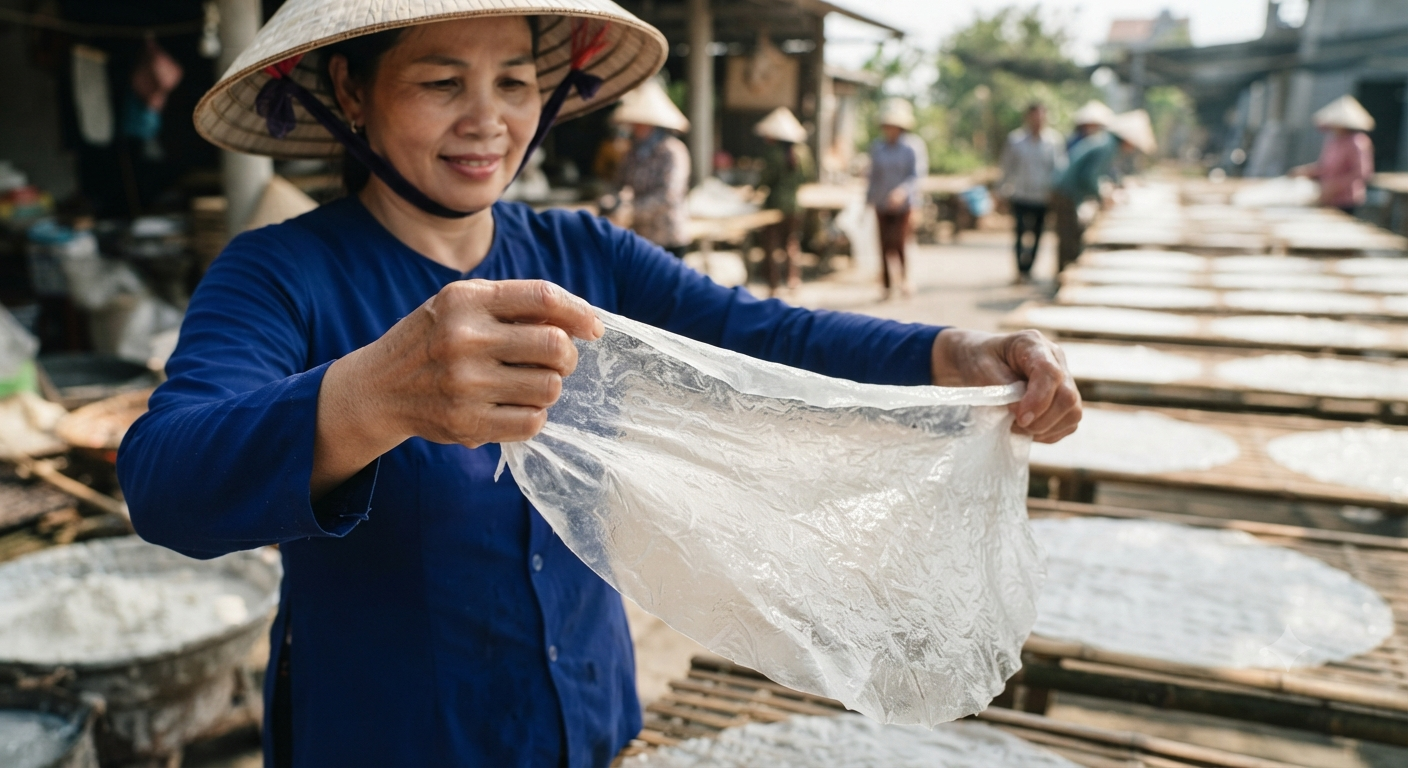 Độ dai và đàn hồi: Yếu tố then chốt của bánh tráng chả giò