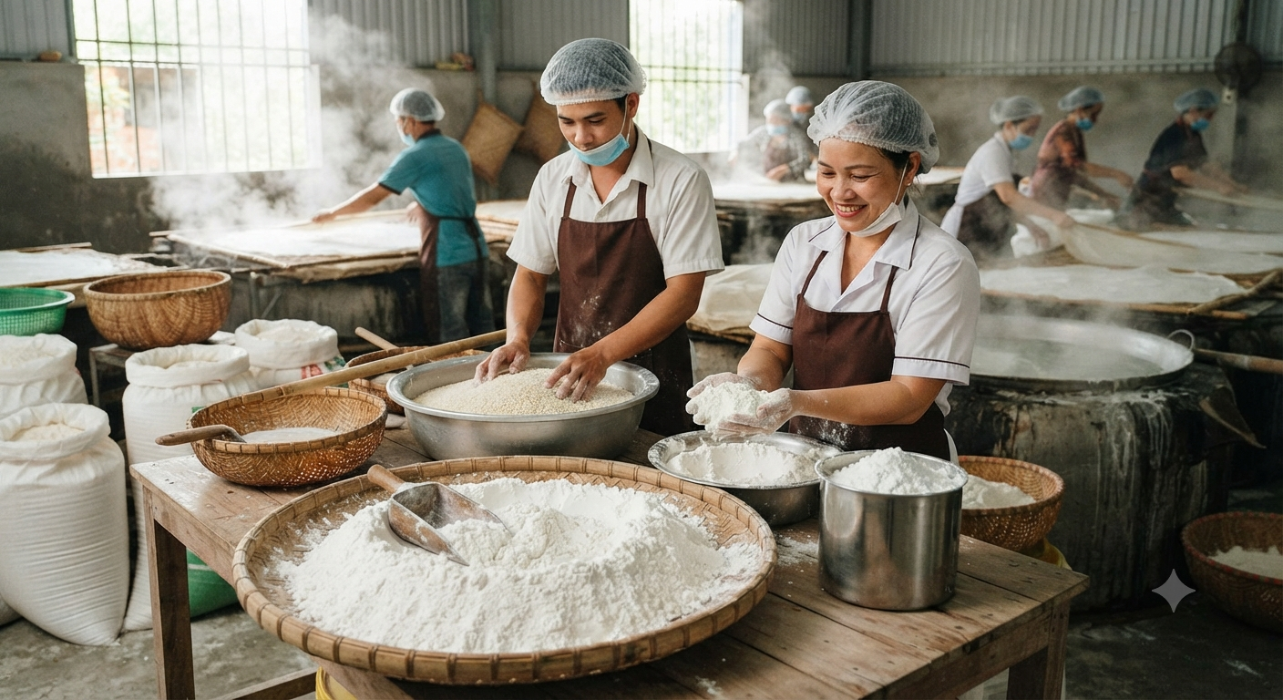 Nguyên liệu quyết định chất lượng bánh tráng